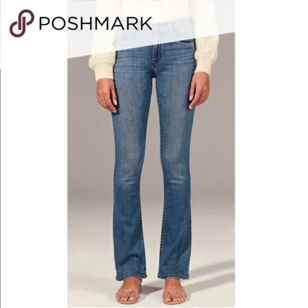 Abercrombie & Fitch Harper Skinny Boot Cut Denim Blue Jeans Mid Rise Size 31 12L